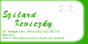 szilard keviczky business card